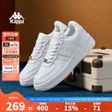 KAPPA卡帕男鞋板鞋男秋冬新款透气小白鞋子男百搭休闲鞋情侣跑步运动鞋 鹭羽白 40