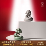 万仟堂（Edenus）茶宠摆件 高端陶瓷可养本命蛇年吉祥物2025年乙巳纪念款 金蛇引财 青蛇
