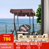 紫叶户外秋千藤椅室内吊椅庭院花园吊床摇椅阳台吊篮宿舍室外成人秋千 冰咖啡藤编棕色-单人位【含坐垫抱枕】