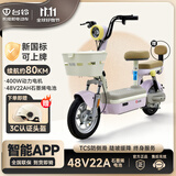 台铃电动车电动自行车48V22AH铅酸新国标可上牌电瓶车电助力代步通勤 2025年新款上新 粉钻-48V22AH铅酸蓝鲸动力电池