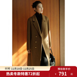 独束大码女装【琥珀大衣】全羊毛呢大衣2024年冬新款质感优雅新复古 橄榄棕 3XL (尺码：5)