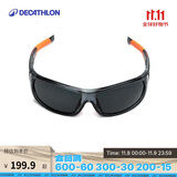 迪卡侬户外山地运动男女墨镜潮QUOP黑橙太阳眼镜-镜腿镂空-4583537