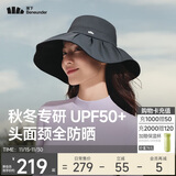 蕉下（beneunder）遮阳帽子冬季防晒帽女大帽檐渔夫帽子男登山帽太阳帽防风防晒 灰