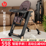 优乐博（ULOP）宝宝餐椅婴儿餐桌椅可坐可躺宝宝椅多功能儿童小孩吃饭座椅可折叠 学坐椅婴儿餐椅成长椅-墨韵鎏金
