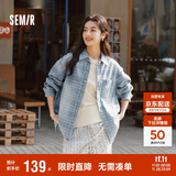 森马（Semir）森柔牛仔|商场同款牛仔衬衫女oversize春季2025衬衣103125105002
