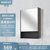 摩恩（MOEN）达利系列黑色镜柜 浴室单独镜柜 科学收纳卫生间镜柜 高清成像镜柜BC5806-003BK55cm