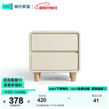 林氏家居现代创意卧室双抽屉网红百搭简易床边收纳柜储物柜小巧床头柜OI1B 【实木脚|米白色】TD129-B床头柜