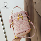 北包包质感小包包女新款洋气时尚小众手提水桶斜挎包单肩生日礼物送女友 粉色