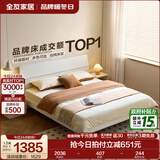 全友家居现代简约高箱储物收纳床主卧1.8米x2米双人大床家具政府补贴 【暖白色 | 高脚】床+65床垫 1.5x2米【爆款+性价比超高】