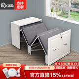 强象 书房折叠床书桌书架组合简约家用午休隐形床电脑办公桌一体CH4 款式2：0.6m隐形床