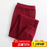 AB内衣保暖裤 女士三层夹棉纯棉中厚秋裤打底线裤秋冬棉毛裤T866 枣红T866 2XL