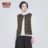 无印良品（MUJI）女式 轻量羽绒便携式背心女款马甲马夹秋冬保暖外搭羽绒内胆 深棕色 S (155/80A)