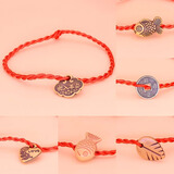 周百福戒指项链红绳手链耳钉红手绳（随机发货）