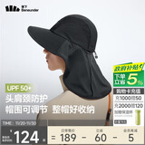蕉下（beneunder）遮阳帽子男士夏季登山帽护颈一体渔夫帽防晒太阳帽钓鱼帽送礼物黑