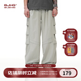BJHG宋雨琦同款不计后果白色工装裤子男夏季潮牌轻薄三防运动伞兵裤女 寒泉灰 L （160-190斤）