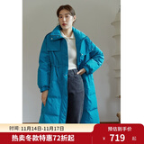 独束【三色可选】大码女装白鸭绒羽绒服女冬新款胖mm收腰显瘦外套 普鲁士蓝 XL