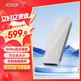 小盘(XDISK)1TB USB3.2移动固态硬盘（PSSD）M系列 Type-C亮银色固态Nvme协议超簿便携手机直连兼容MAC