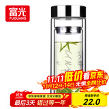 富光双层玻璃杯 高硼硅玻璃泡茶杯子 茶水分离杯 带茶隔商务水杯男士