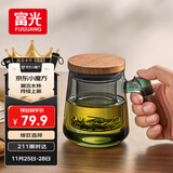 富光泡茶杯茶水分离高硼硅玻璃杯办公室喝茶水杯子男士花茶杯500ML