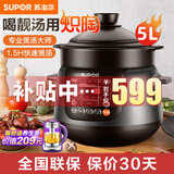 苏泊尔（SUPOR）电炖锅电砂锅电炖盅煲汤锅家用耐高温中华炽陶内胆炖肉锅煲粥炖汤养生煮粥锅熬粥养生锅5L4L大容量 5L 炽陶+精控快炖