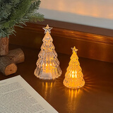 宫薰圣诞装饰品摆件发光桌面圣诞树摆件场景布置道具大号+小号