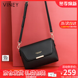 viney牛皮斜挎包包女包百搭单肩包妈妈包中年生日礼物送女友老婆 【黑色】高级感实用品牌高档洋气小包 休闲轻奢小众百搭小方包
