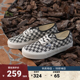 VANS范斯官方 Authentic VR3笑脸开口笑棋盘格印花男女帆布鞋低帮 黑色/白色 37