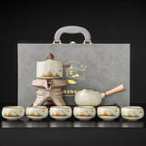 初伍汝窑懒人自动茶具套装家用泡茶神器高档礼品礼盒功夫茶杯节日送礼