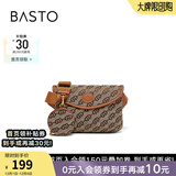 百思图新款商场同款时尚老花小方包单肩斜挎包女X3026CX3 棕色 F