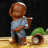 咖慧乐喷水尿童和尚紫砂小孩童子撒尿娃娃茶宠摆件哥窑茶玩茶具配件 大尿童加茶漏红泥