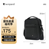 WINPARD威豹男单肩包 时尚男士手提包 休闲斜挎包男日字包潮流商务单背包 黑色B