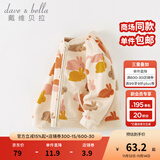 戴维贝拉（DAVE＆BELLA）儿童摇粒绒外套女童上衣洋气宝宝衣服休闲男童外衣秋装2025新款 小兔印花【现货】 100 cm（建议身高90-100cm）