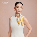 上海故事新款素绉缎真丝丝巾100%桑蚕丝小方巾送妈妈圣诞节生日礼物围巾女