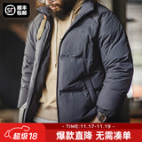 马登工装美式休闲90白鸭绒羽绒服男户外防风外套冬季男士保暖面包服 深灰色 XL