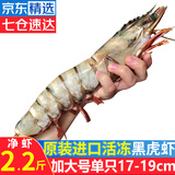 优牧冠越南进口特大号黑虎虾 草虾 冷冻大虾大号对虾夜宵烧烤食材 加大号 2.2斤(净重)  17-19cm