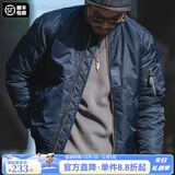 马登工装美式复古MA1飞行员棉服夹克男秋冬加厚棉袄棒球服上衣外套 宝蓝色 【男士棉服冬季/棉衣男/尼龙外套冬季保暖】 M
