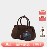 古良吉吉棒球波士顿包小号包包女斜挎包新款手提包鸳鸯棕复古单肩包斜挎包 鸳鸯棕+【牛仔耳机包】现货 无规格