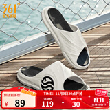 361°拖鞋男女AG运动凉鞋软弹耐磨居家防滑运动拖鞋涉水情侣拖鞋沙滩鞋 羽毛白/乌黑色【男】 43