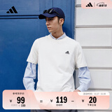 adidas情侣休闲纯棉上衣圆领短袖T恤男女夏季阿迪达斯官方轻运动 米白 XL