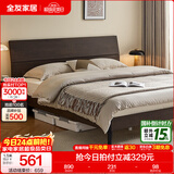 全友家居现代简约高箱储物收纳床主卧1.8米x2米双人大床家具政府补贴 【炭黑色 | 高脚】单床 1.5x2米【爆款+性价比超高】