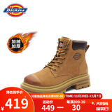 Dickies女士马丁靴高帮时尚情侣靴百搭工装靴女 土黄-加绒 男女款-38 