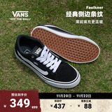 VANS范斯官方 Faulkner酷感黑美式经典薄绒男鞋板鞋 黑色 44