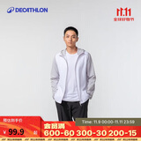 迪卡侬迪卡侬防晒衣男户外跑步衣速干防风帽衫极地白L-4826171