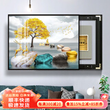 墨派（Mopai）电表箱装饰画免打孔现代简约轻奢配电箱推拉式遮挡画网络线挂画 时来运转 推拉45*35 遮盖电表箱35长x25高