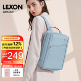 乐上（LEXON）双肩包女13.3英寸商务笔记本电脑包休闲书包通勤旅行包PU浅蓝色