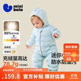 迷你巴拉【迷你小蛋仔】儿童连体羽绒服男女童宝宝冬日保暖萌趣外套新款 粉蓝 -白鸭绒【舒适换季】 90 CM -充绒量68.8g