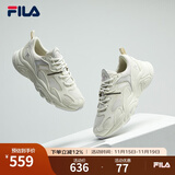 FILA【男女同款】斐乐情侣跑步鞋复古老爹鞋火星鞋潮流时尚舒适老爹鞋 女-微白/雨雾灰-WA 35.5