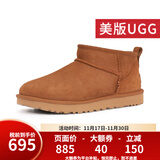 UGG美版雪地靴休闲经典迷你短靴舒适短筒靴 1116109 1116109女款-栗色 38