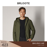 巴鲁特【轻薄磨砂】夹克男微皱肌理柔软顺滑茄克休闲简约春秋男士外套 绿色 M （170/92A）