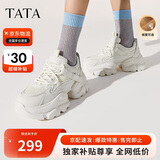 他她TATA泡泡奶油25秋新款老爹鞋女鞋运动鞋 米白（绒里） 39